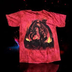 Red Dragon Graphic THE MOUNTAIN T-Shirt men’s large fire 🔥 🐉